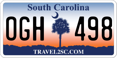 SC license plate OGH498