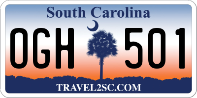 SC license plate OGH501