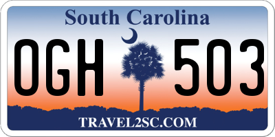 SC license plate OGH503