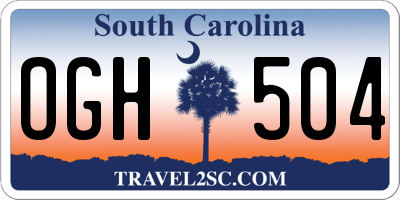 SC license plate OGH504
