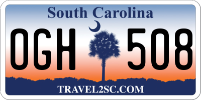 SC license plate OGH508