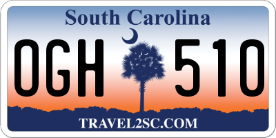 SC license plate OGH510