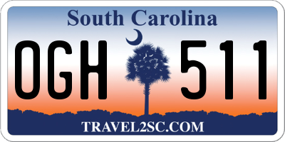 SC license plate OGH511