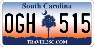 SC license plate OGH515