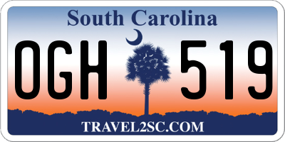 SC license plate OGH519