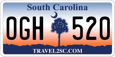 SC license plate OGH520