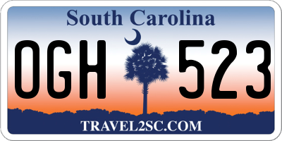SC license plate OGH523