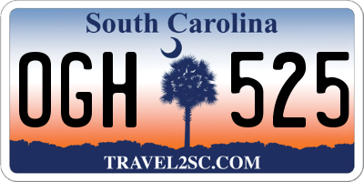 SC license plate OGH525