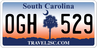 SC license plate OGH529