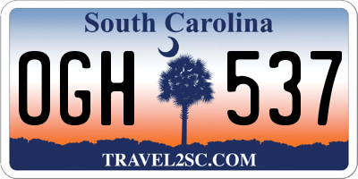 SC license plate OGH537
