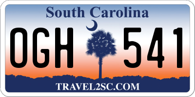 SC license plate OGH541