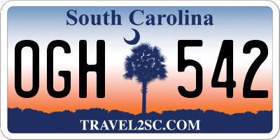 SC license plate OGH542