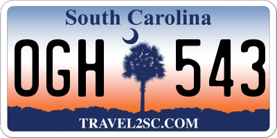 SC license plate OGH543