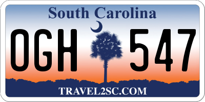 SC license plate OGH547