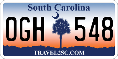 SC license plate OGH548