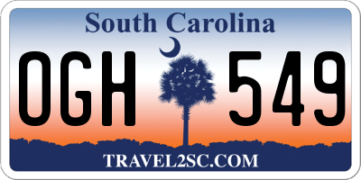 SC license plate OGH549
