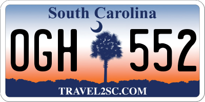 SC license plate OGH552