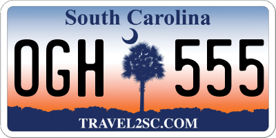 SC license plate OGH555