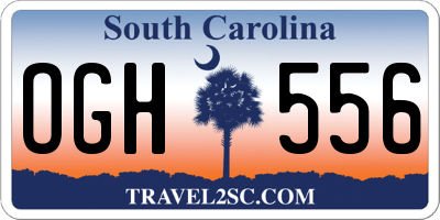 SC license plate OGH556