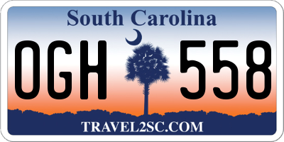 SC license plate OGH558
