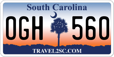 SC license plate OGH560