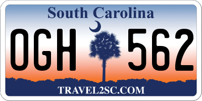 SC license plate OGH562