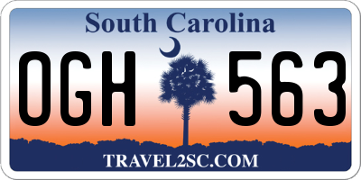 SC license plate OGH563