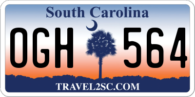 SC license plate OGH564
