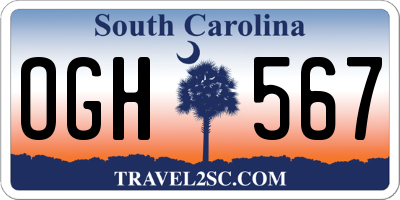 SC license plate OGH567