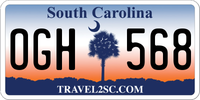 SC license plate OGH568