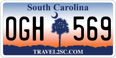 SC license plate OGH569
