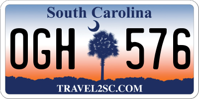 SC license plate OGH576