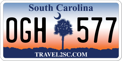 SC license plate OGH577