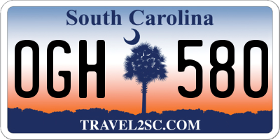 SC license plate OGH580