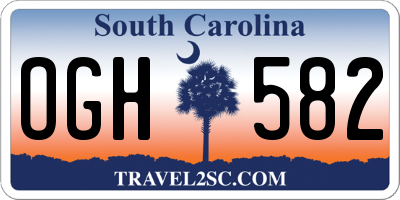 SC license plate OGH582