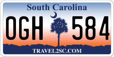 SC license plate OGH584