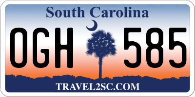 SC license plate OGH585
