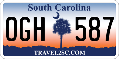 SC license plate OGH587