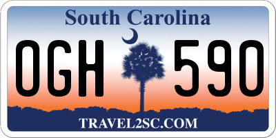 SC license plate OGH590