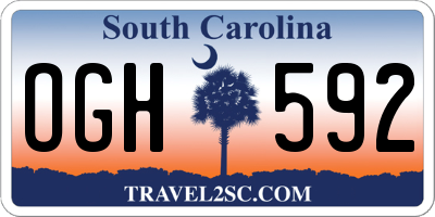SC license plate OGH592