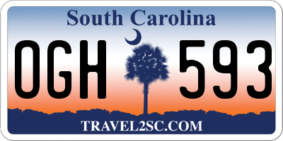 SC license plate OGH593