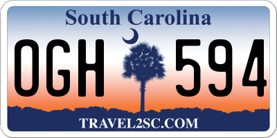 SC license plate OGH594