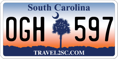 SC license plate OGH597