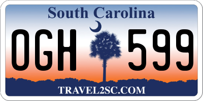 SC license plate OGH599
