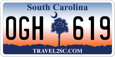 SC license plate OGH619
