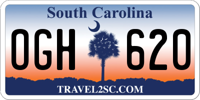 SC license plate OGH620