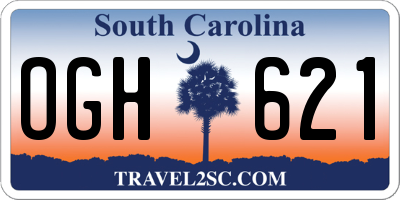 SC license plate OGH621