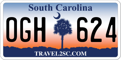 SC license plate OGH624