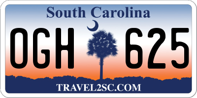 SC license plate OGH625