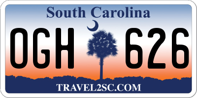 SC license plate OGH626
